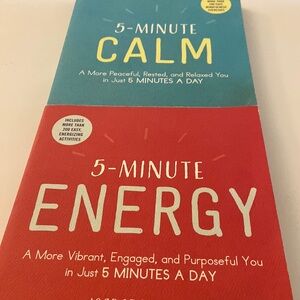 5 minute calm book and 5 minute energy book